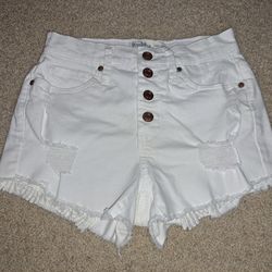 White High-rise Short Shorts 