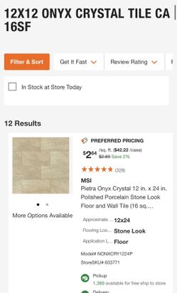 12X12 ONYX CRYSTAL TILE CA 16SF
