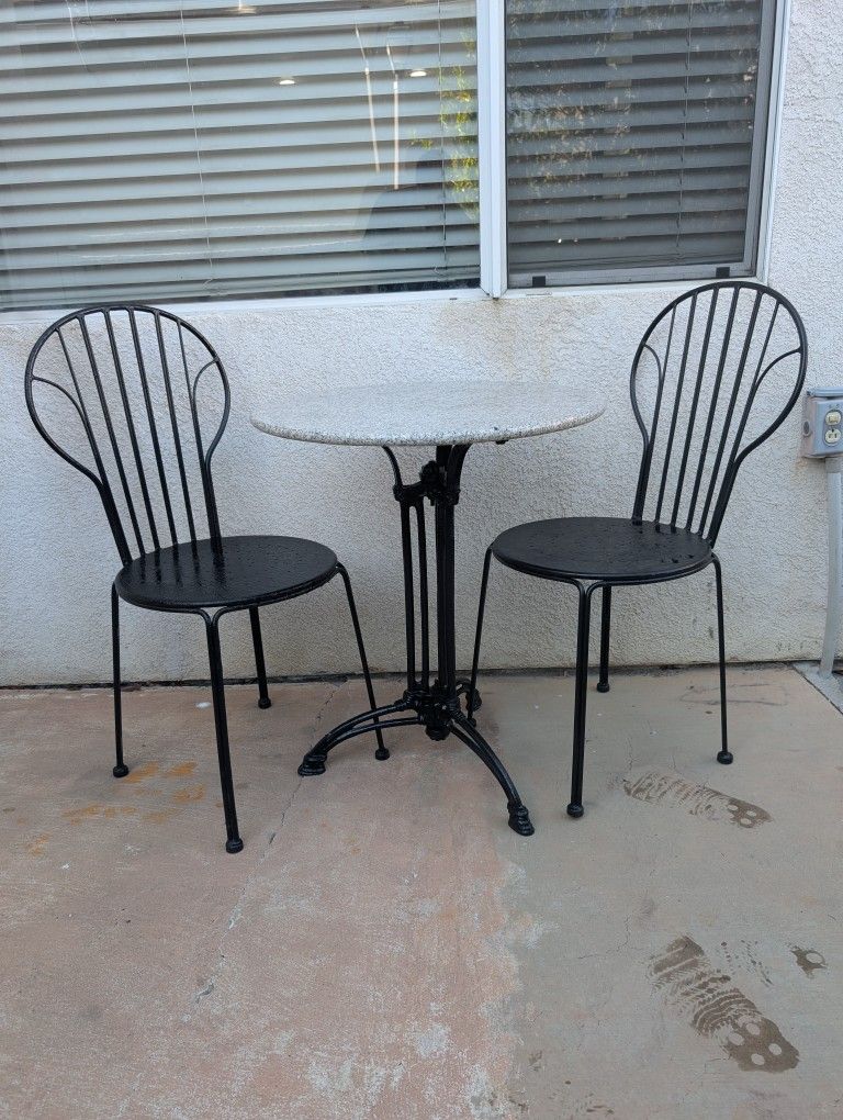 Bistro Patio Set Granite 2 Chairs 3 pieces