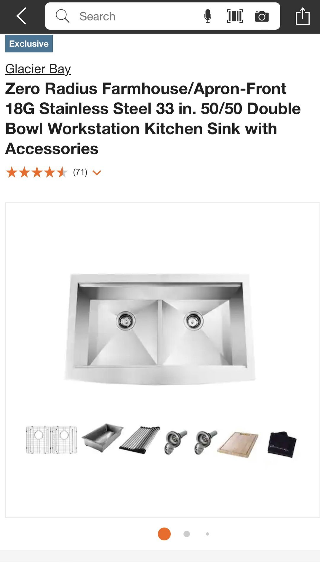 Glacier Bay Farmhouse Kitchen Sink