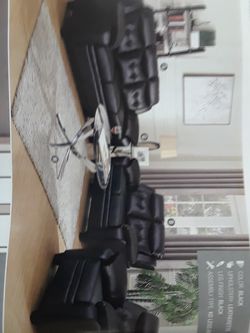 3 piece sofa loveseat and chair black leatherette