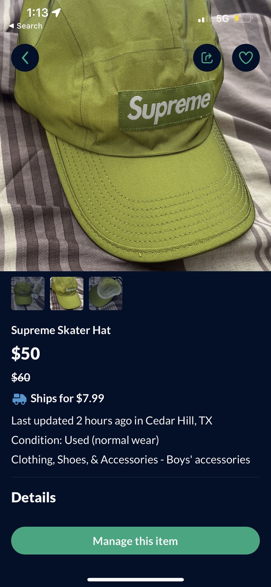 Supreme Skater Hat
