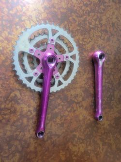 Grafton Topline Vintage Crankset With Purple anodized Parts