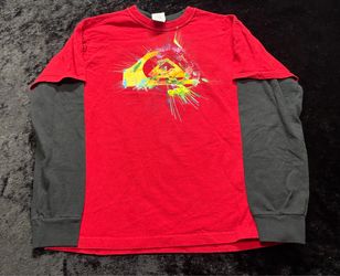 Boy Medium Vintage Y2K Quicksilver Paint Splatter Skater Long Sleeve Tshirt