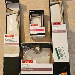 Delta Champagne Bronze Bathroom Fixture Set