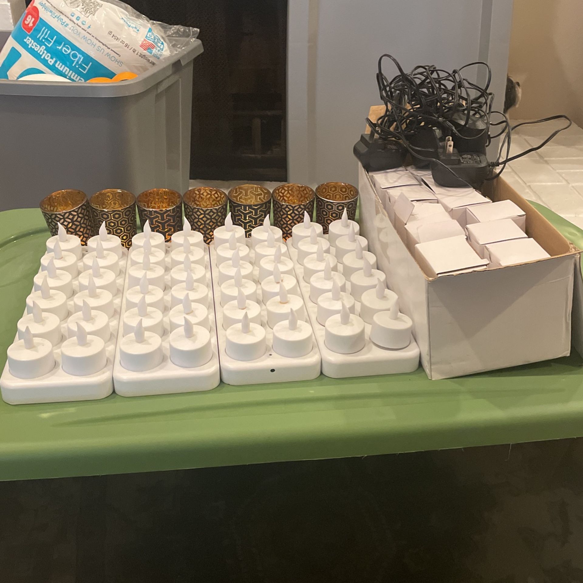 Rechargeable Tea Lights With Glass Holders