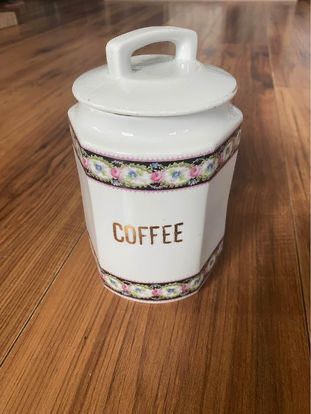 Antique 1920s Victorian China Coffee Canister Germany