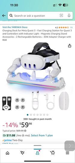 New Charging Dock for Meta Quest 3 - Fast Charging Station for Quest 3 and Controllers with Indicator Light - Magnetic Charging Stand Accessories - 2 