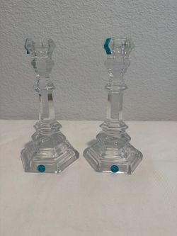Tifanny & Co Crystal Plymouth Candle Stick Set