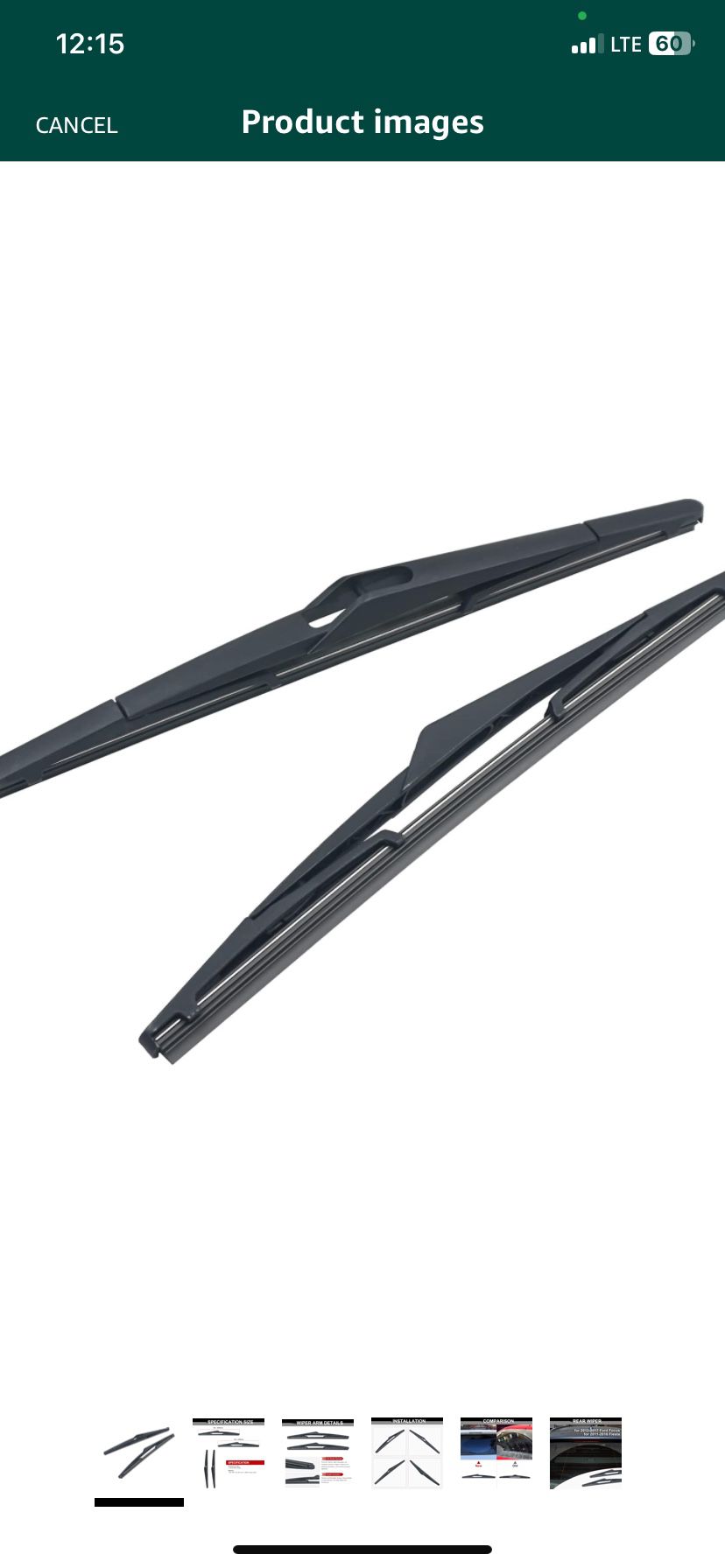 Rear Wiper Blades for Fo-rd Focus 2012-2017, Fiesta 2011-2016, Back Window Windshield Wiper Set