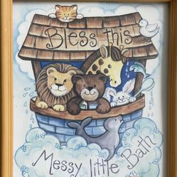 Kids Framed Bathroom Art