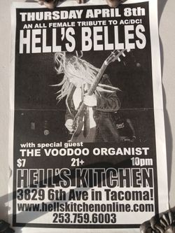 Hell's Belles AC/DC Tribute Concert Poster • HELLS BELLES @ Hells Kitchen Tacoma