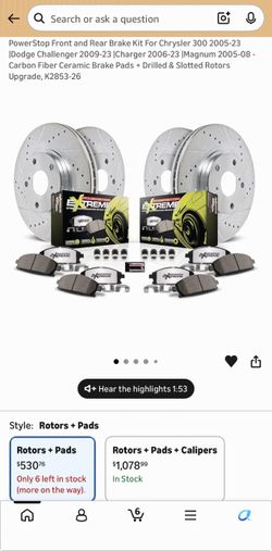DODGE CHARGER POWER STOP FRONT AND REAR ROTORS & REAR BRAKE PADS KIT