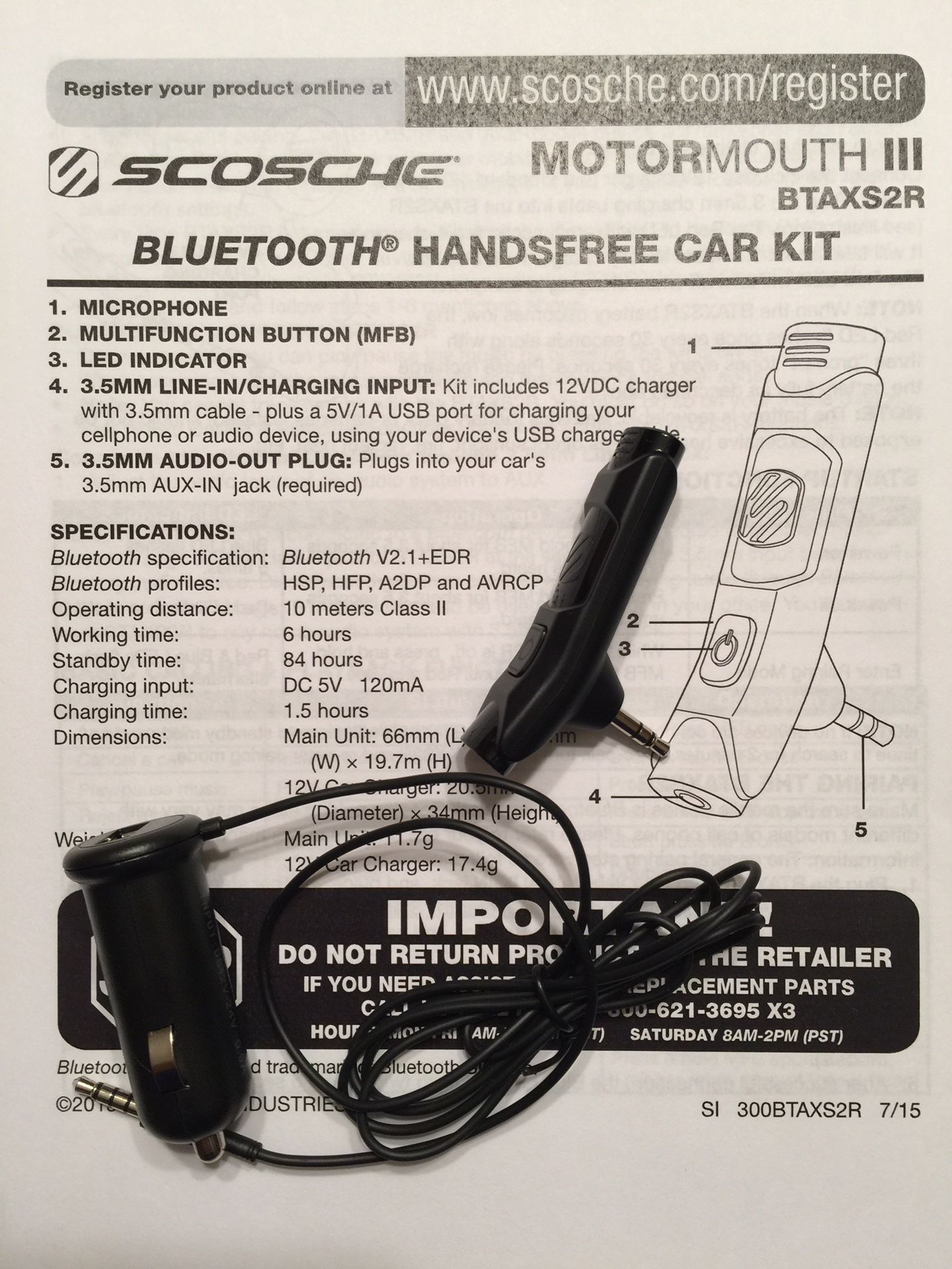 Bluetooth Handsfree Car Kit