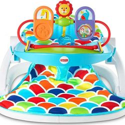 Fisher-Price Portable Baby Chair, Deluxe Sit-Me-Up Floor Seat with Removable Toys and Snack Tray, Happy Hills

