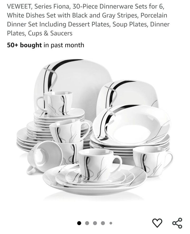 NEW VEWEET Series Fiona 30-Piece Dinnerware Set