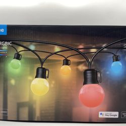 Govee Smart Outdoor String Lights, 100ft G40 RGBIC String Lights NO POWER CORD SO ITEM IS UNTESTED AS IS NO RETURNS 