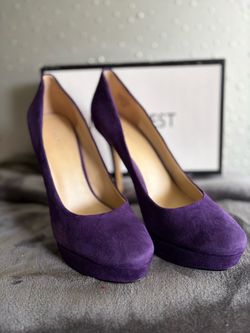 Nine West Purple Suede Platform Pumps