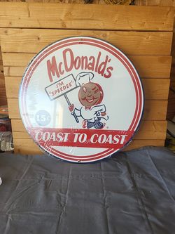 McDonald's Speedee Reproduction Metal Sign 14"