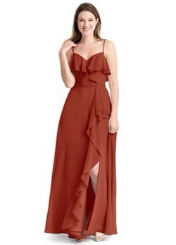 Azazie Bridesmaids Dress Rust Size 4