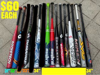 Softball Bats Sizes are labeled in the pictures $60 each firm have more equipment available