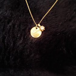 18k Tiffany And Co. L Notes Pendant With Small .25 Carat Diamond Pendant 