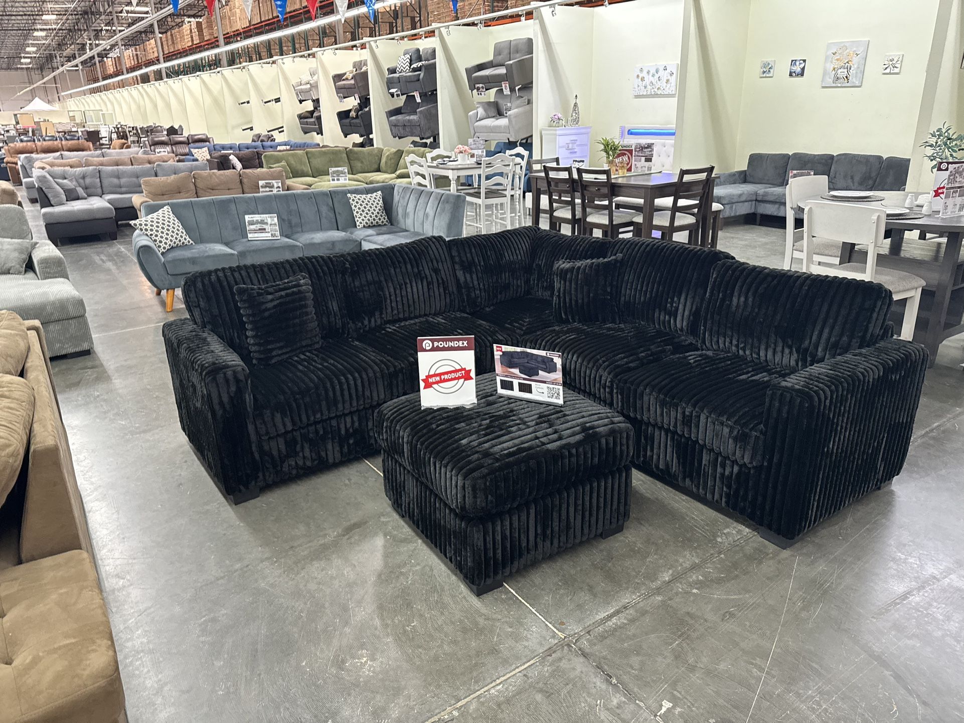 New Black Sectional 