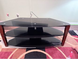 Glass shelves tv stand