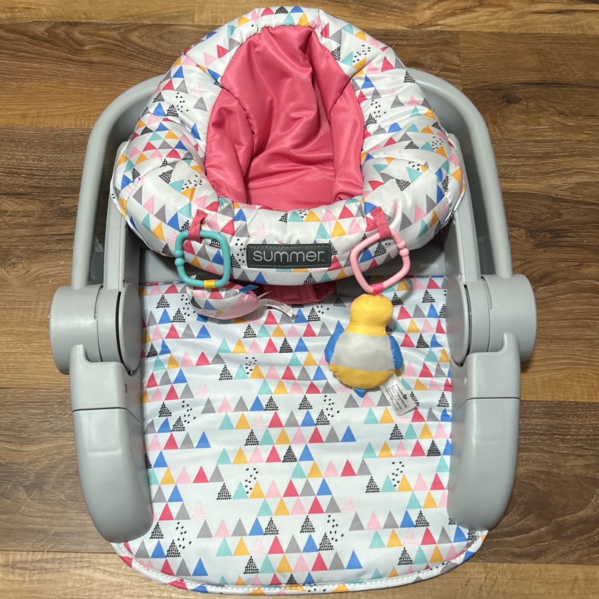 Summer Infant Learn-to-Sit 2-Position Floor Seat (Funfetti Pink) Sit Baby Up in This Adjustable Baby Activity Seat Appropriate for Ages Months Include