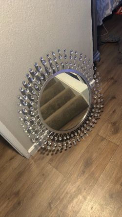 Silver circle mirror