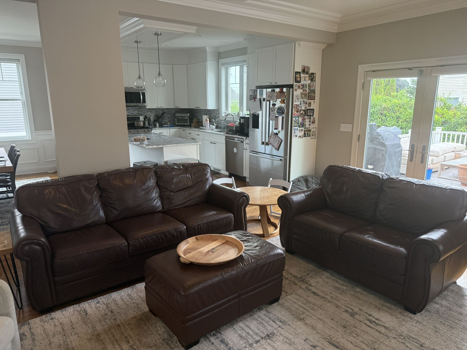 Leather Sofa, Loveseat, Ottoman