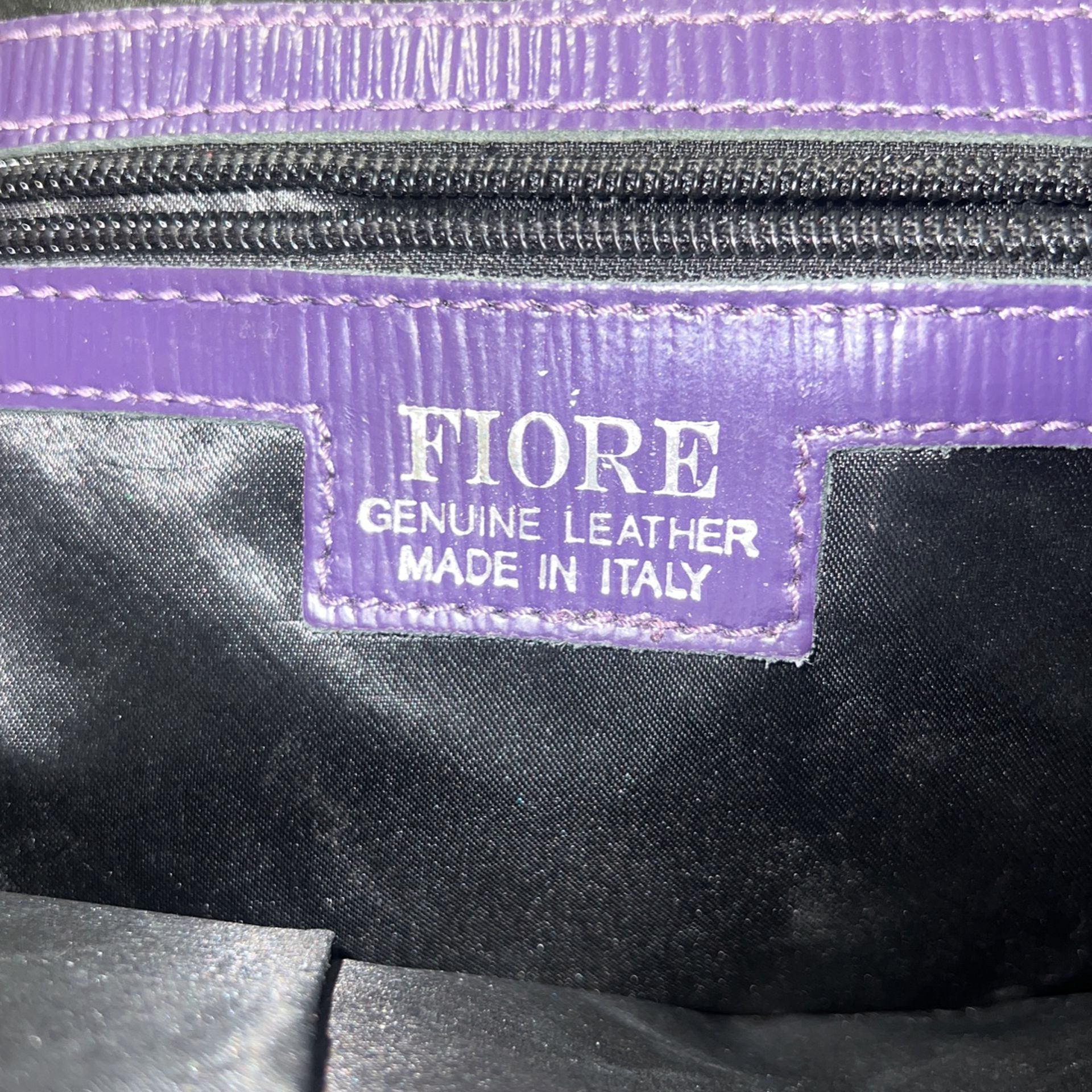 Womens Purple Fiore Italian Leather Shoulder/Tote 