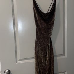 Black And Gold Disco Sparkle Cocktail Dress