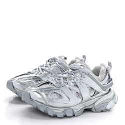 Balenciaga Track Trainer Low Top Chunky Sneakers Silver US 8-9