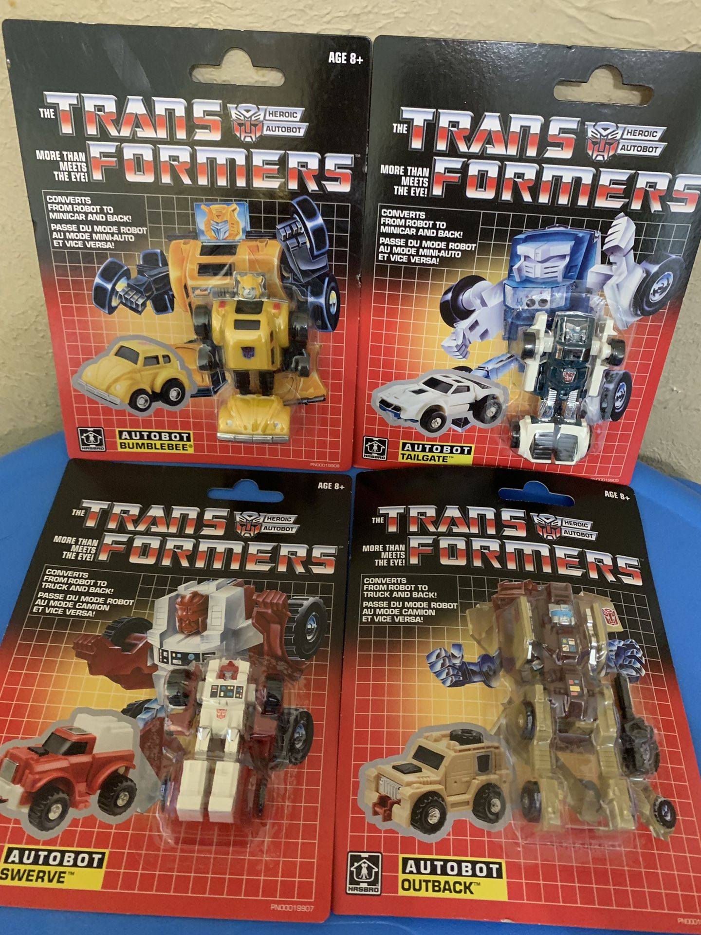 Transformers G1 Reissue Walmart Minibot Set Outback Bumblebee Swerve Tailgate