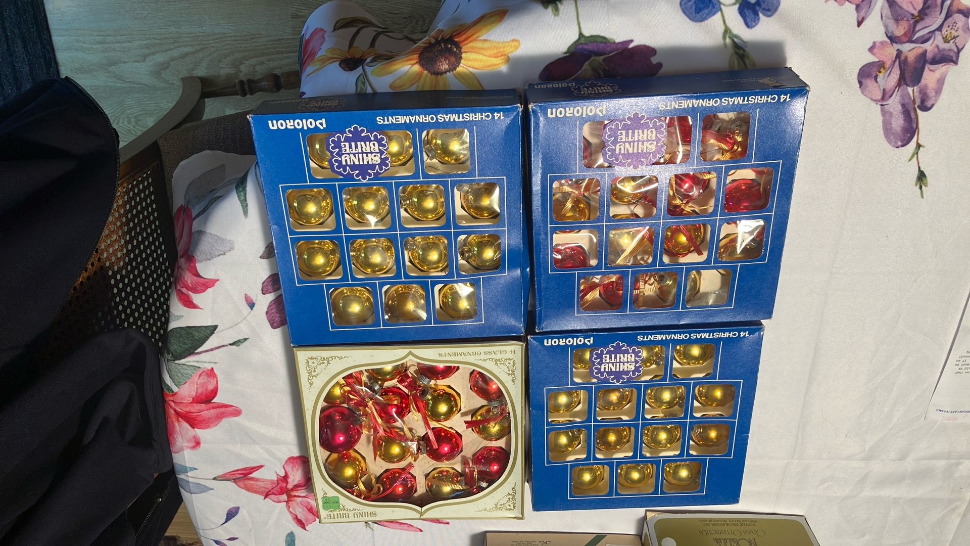 Vintage Christmas Ornaments. Shiny Brite Pyramid And Noelle