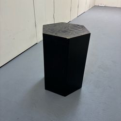 One Heavy Sturdy Metal Hexagon Table with Wood Top 15”Dx20.25H