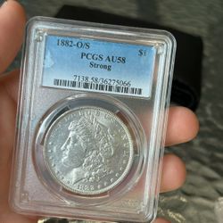 1882 O/S Strong PCGS AU 58