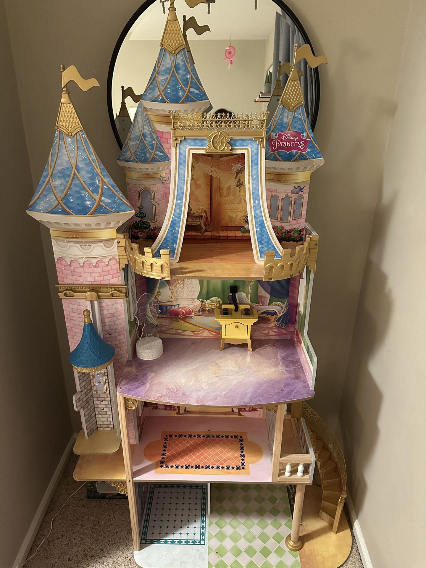 KidKraft Disney Princess Royal Celebration Wooden Castle Dollhouse