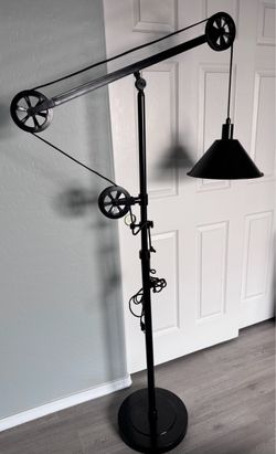 Adjustable Tall Lamp, pulley system, black bronze