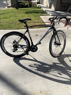 Eurobike Dual Disc Brake Xc550 Road Bike 21 Speed Shifting System 54Cm Steel Frame 700C 3-Spoke Wheels Bicycle