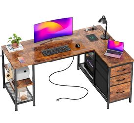 47.2'' L Shaped Office Desk with Power Outlets and 3 Drawers
Corner Computer Desk