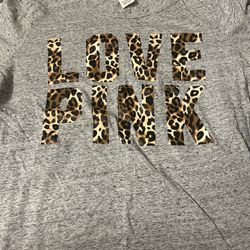 Victoria's Secret PINK Leopard Campus Tee Shirt size M