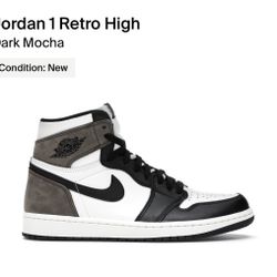 Jordan 1 Mocha Size 10.5 New In Box Nike