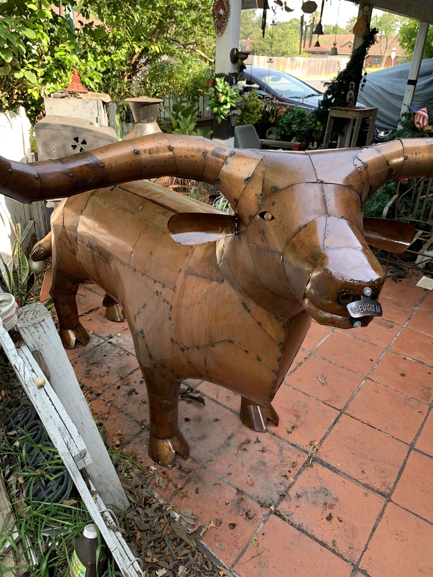 BBQ Pit, Metal Bull, HandCrafted Copper Color for Sale in Mcallen, TX OfferUp