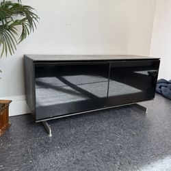 Black Modern TV Stand Media Cabinet 