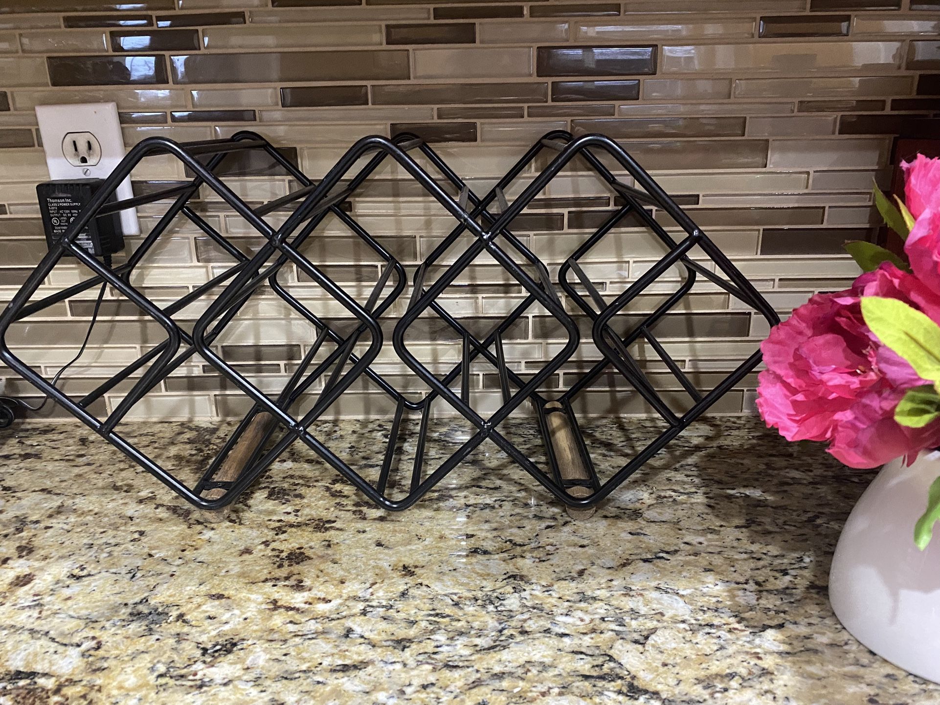 Gourmet Basics by Mikasa 12-Bottle Metal Wrought Iron Stackable Wine Storage Rack, Antique Black
