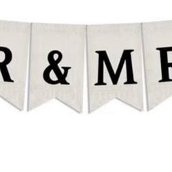 Mr & Mrs Banner - wedding banner - thick felt material