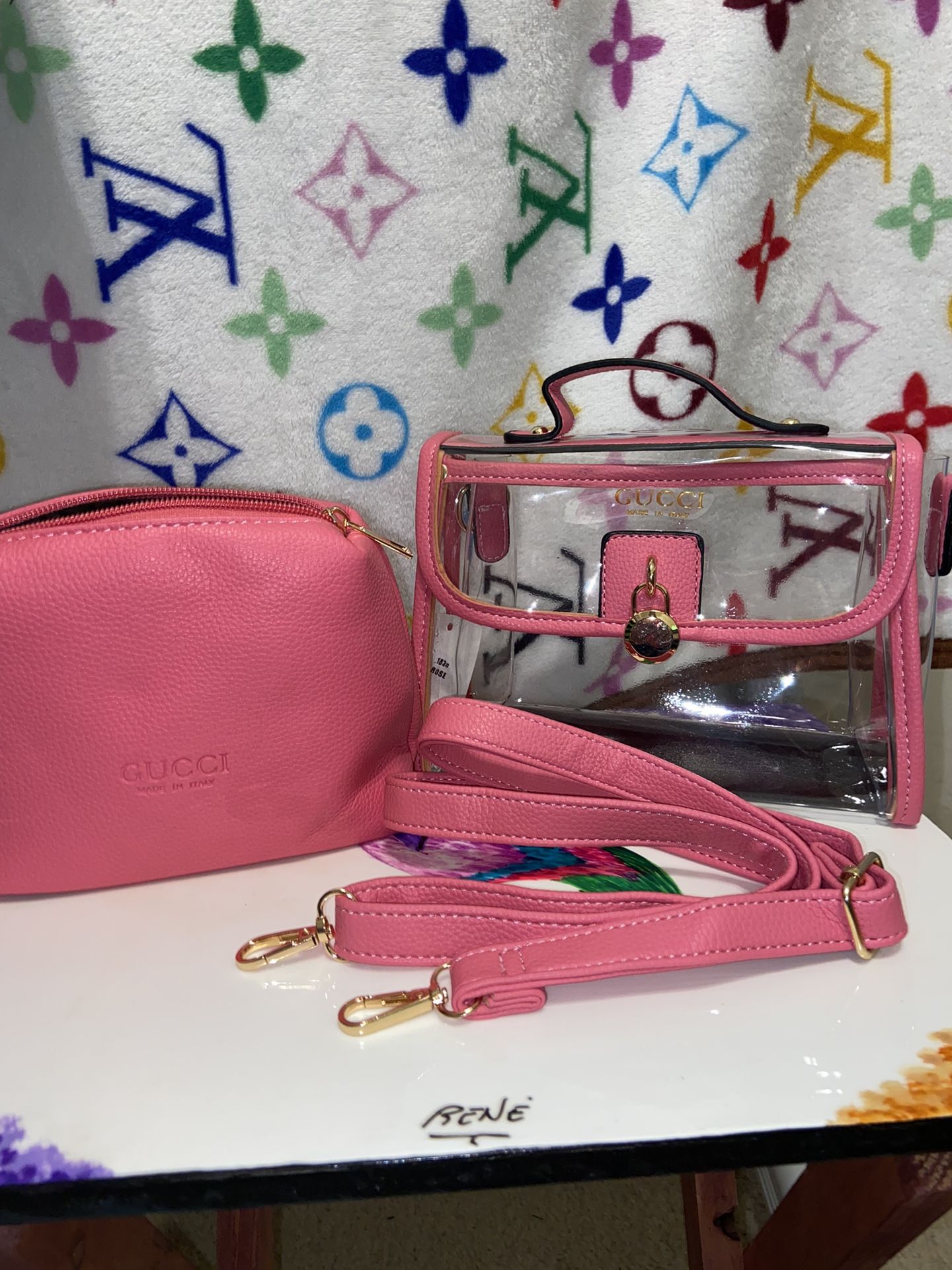 Small Clear Purse With Cosmetic Bag