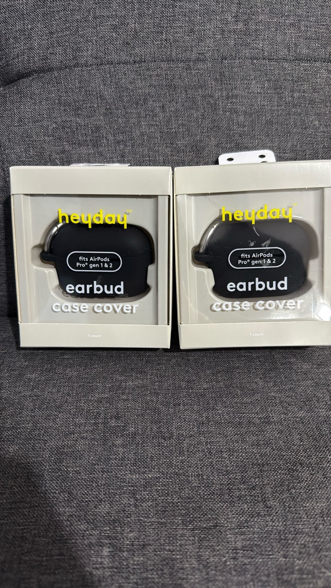 2 Black Earbud/Airpod Case Covers